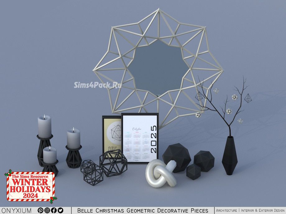 Рождественский декор "Belle Christmas Geometric Decorative Pieces"