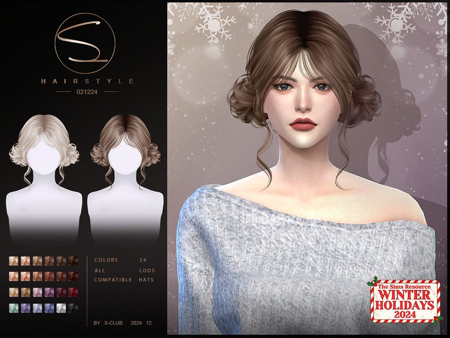 Женская прическа "(WINTER)Double bun hairstyle 0421224"
