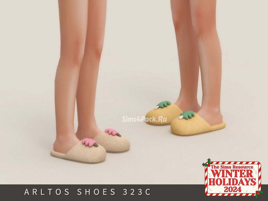Тапочки для детей, женщин и мужчин "Slippers with fabric pine tree"