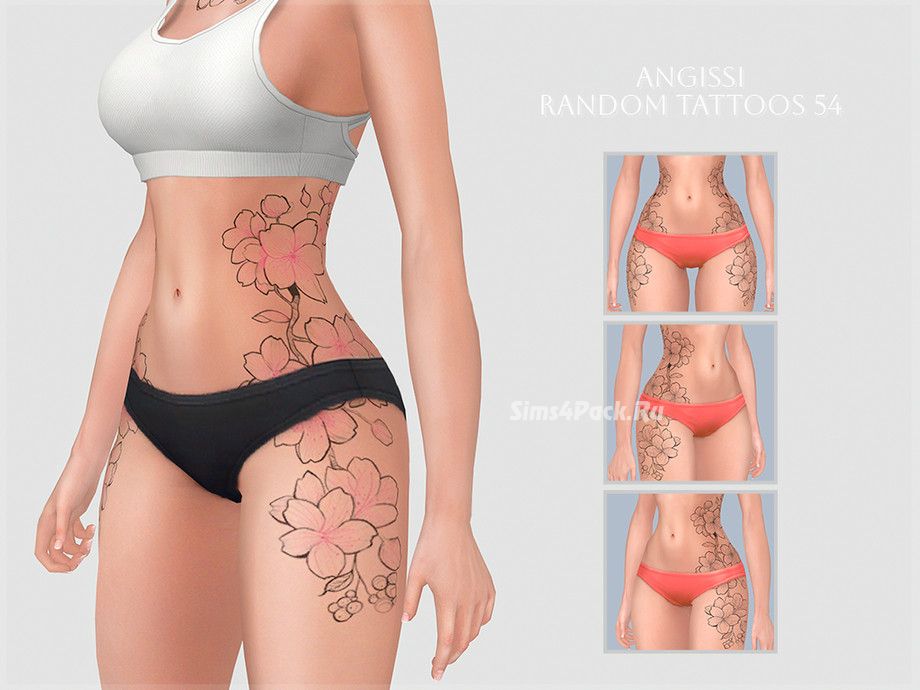 Тату для боков и бедер "Random tattoos 54"