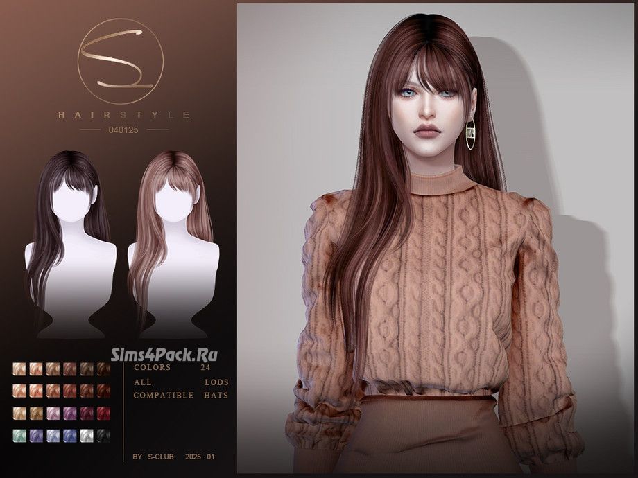 Женская прическа "Long hair with bangs 040125"
