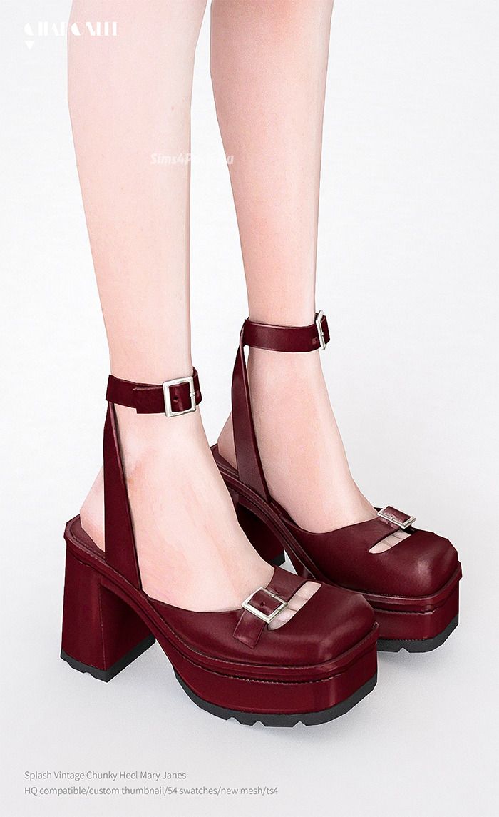 Туфли для симочек "Splash Vintage Chunky Heel Mary Janes"