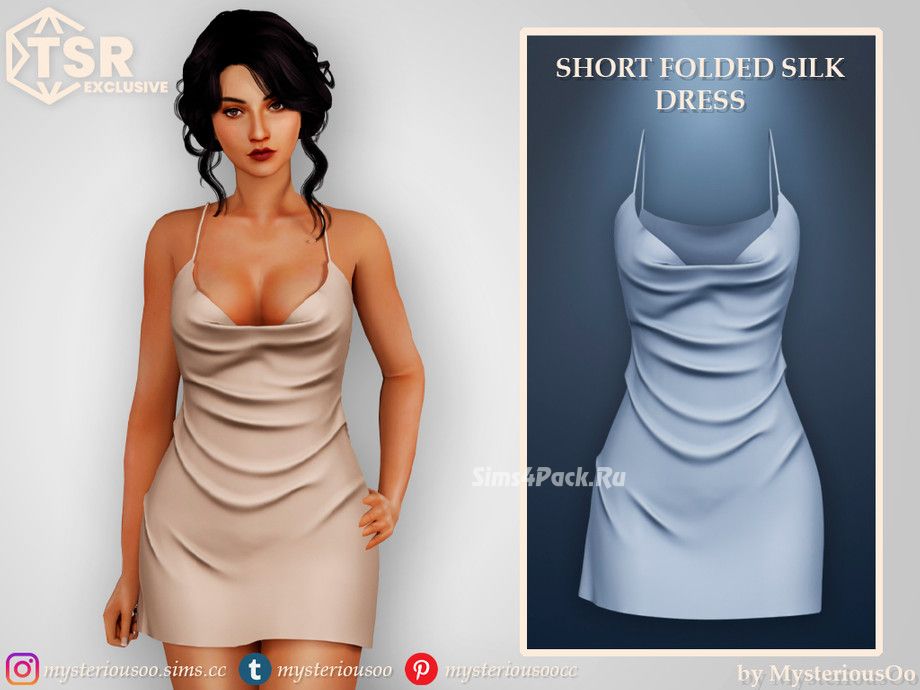 Платье для симочки "Short folded silk dress"