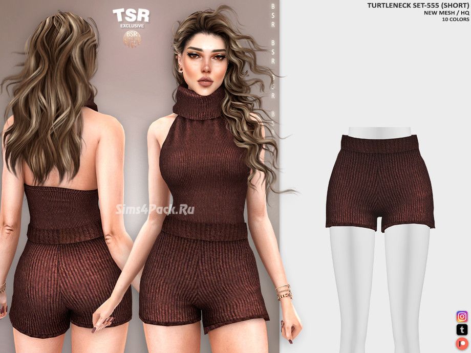 Топ и шортики для симочек "TURTLENECK SET-555"