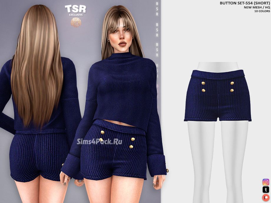 Свитер и шортики для симочек "BUTTON SET-554"