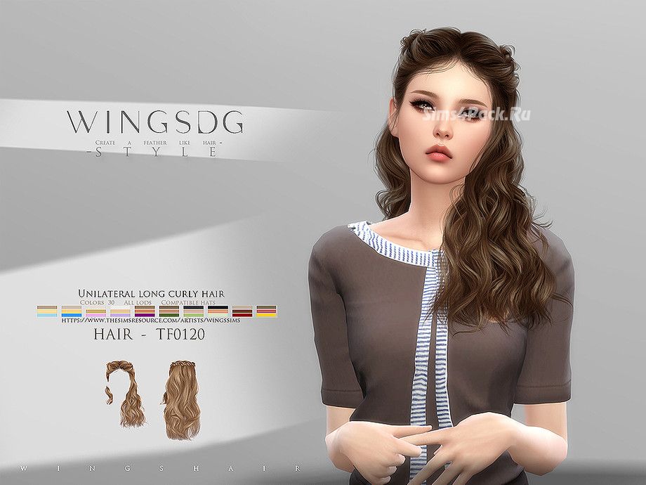 Прическа "WINGS-TF0120-Unilateral long curly hair"