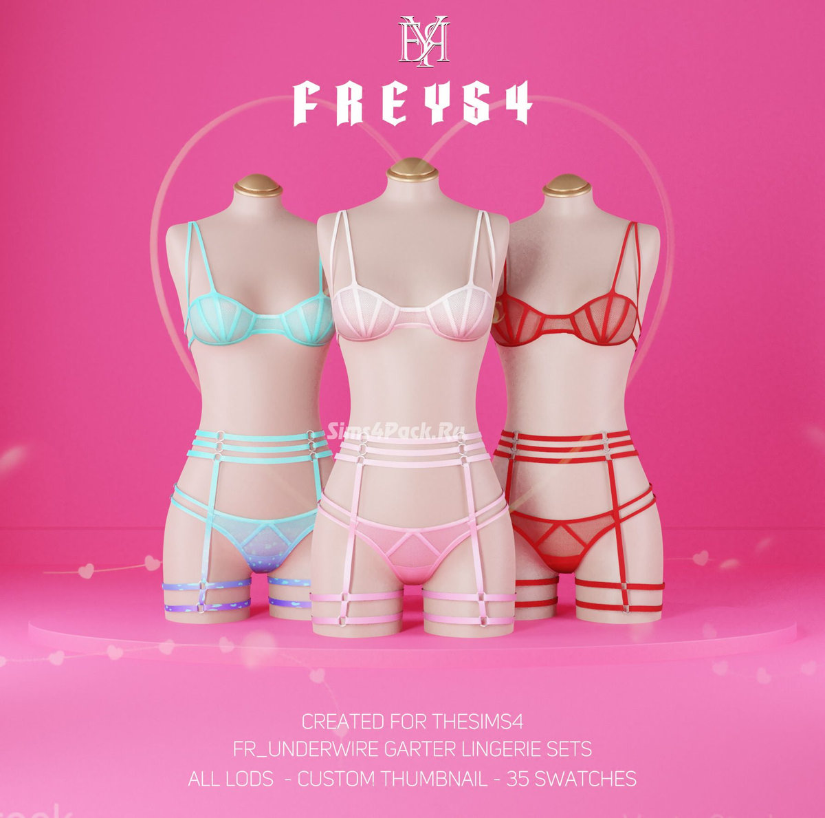 Комплект нижнего белья "Underwire Garter Lingerie Sets"
