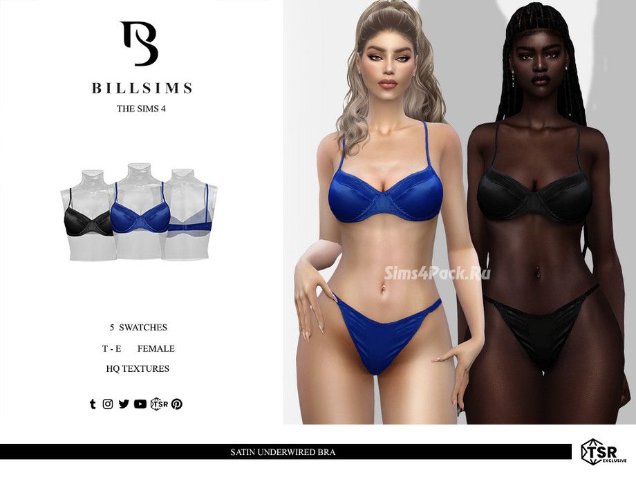 Комплект нижнего белья "Satin Underwired Bra & Satin High Waist Underwear"