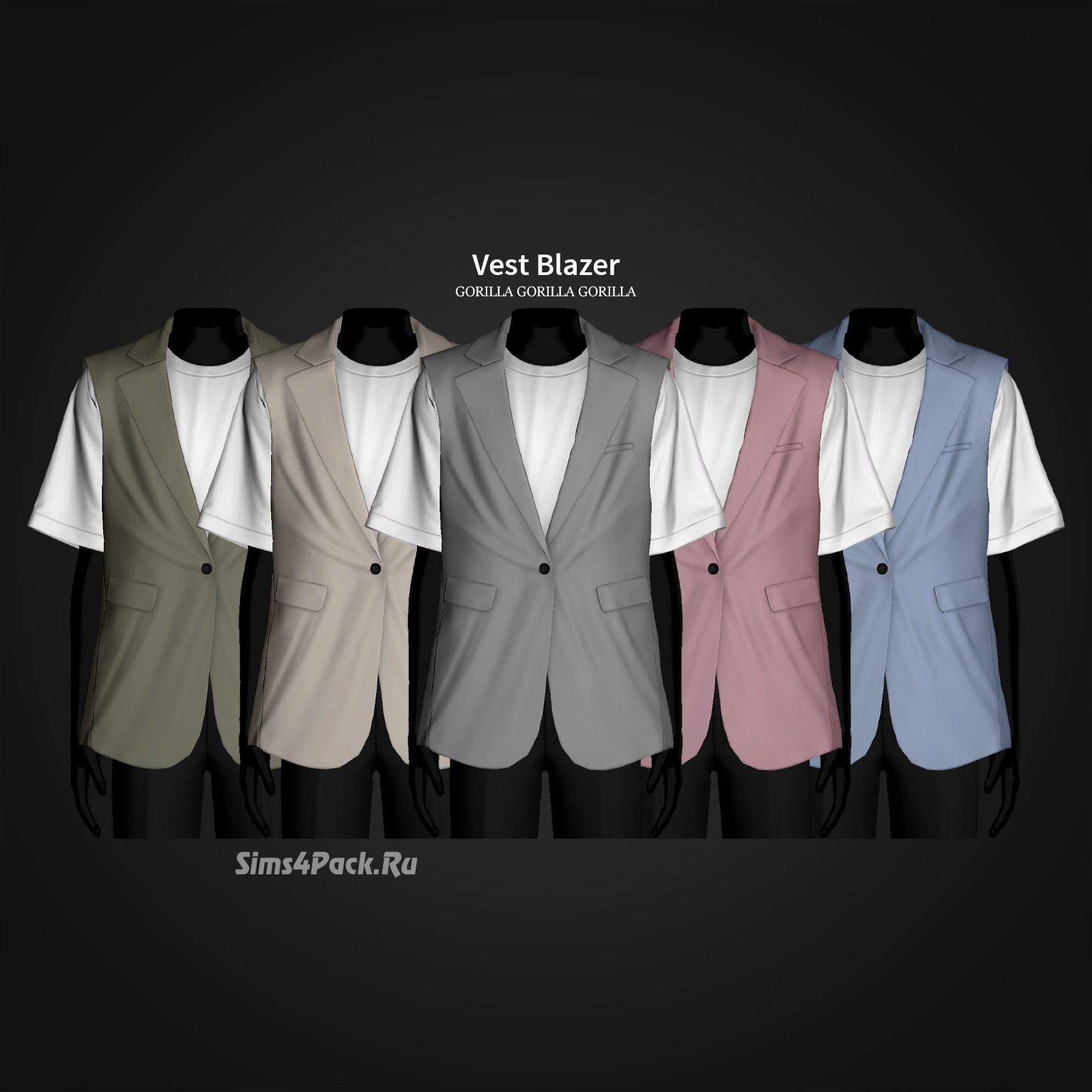 Футболка с жилетом для симов "Vest Blazer"