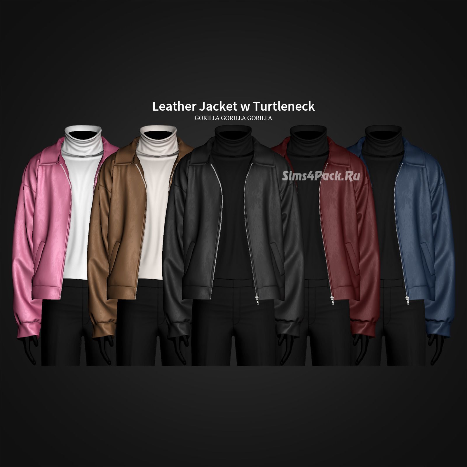Кожаная куртка с водолазкой "Leather Jacket w Turtleneck"