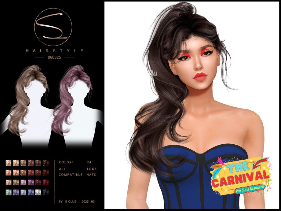 Женская прическа "Wavy ponytail hairstyle 060325 (The Carnival)"