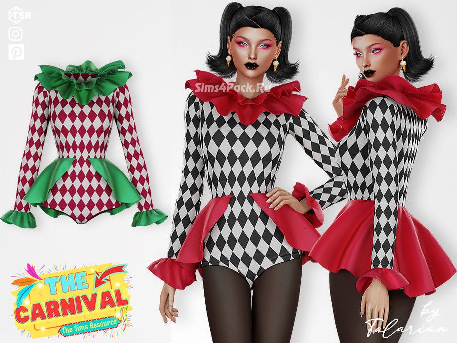 Костюм шута для симочек "Carnival Bodysuit"