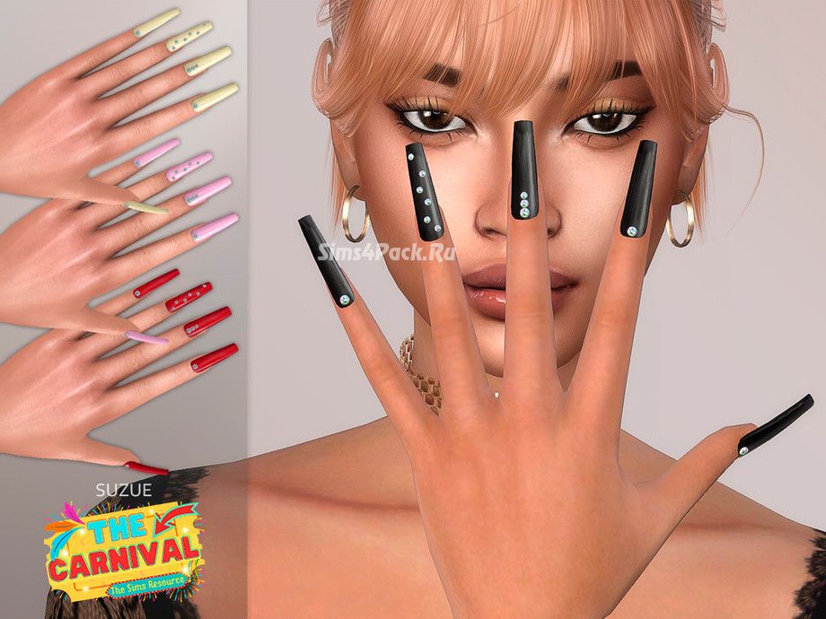 Маникюр "Carnival Coffin Crystals Nails"
