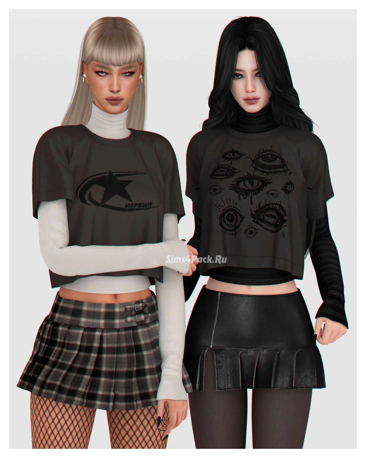 Водолазка и футболка для симочек "Long Sleeve Layered Turtleneck"