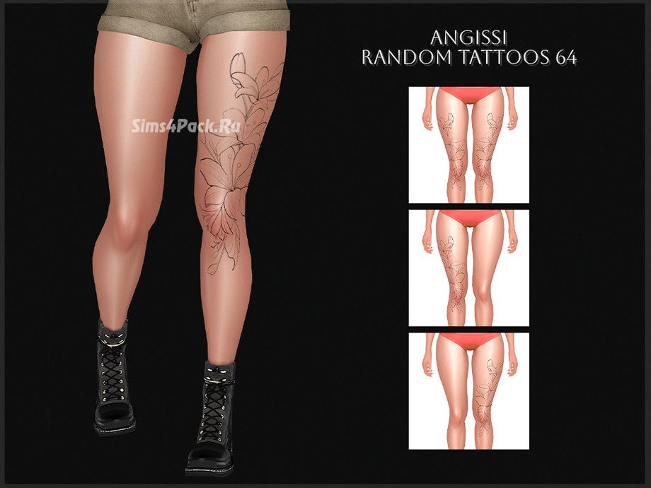 Тату для ног "Random tattoos 64"