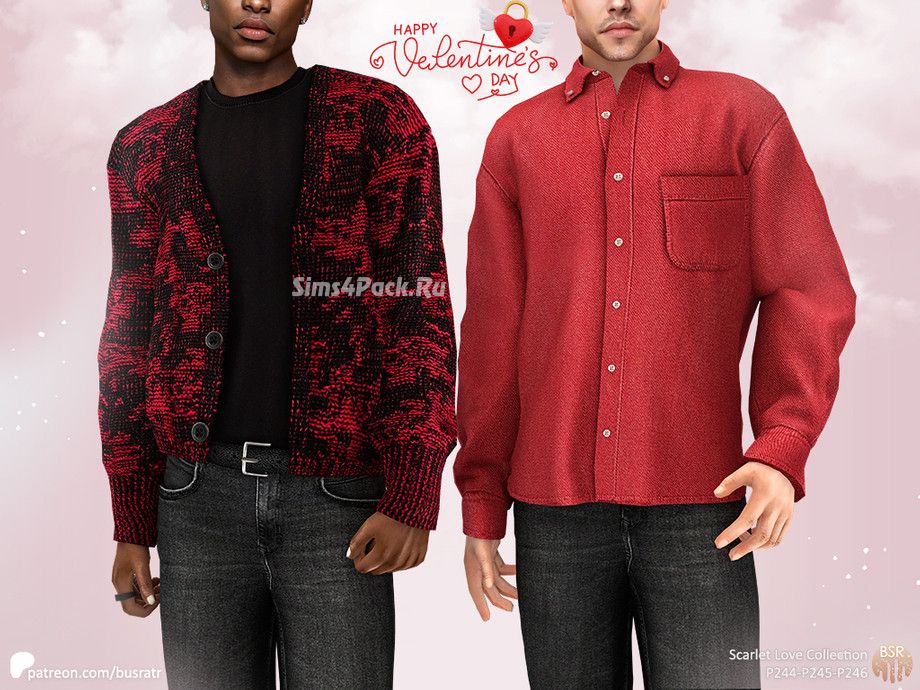 Романтичный комплект для симов "Men Scarlet Love Collection"