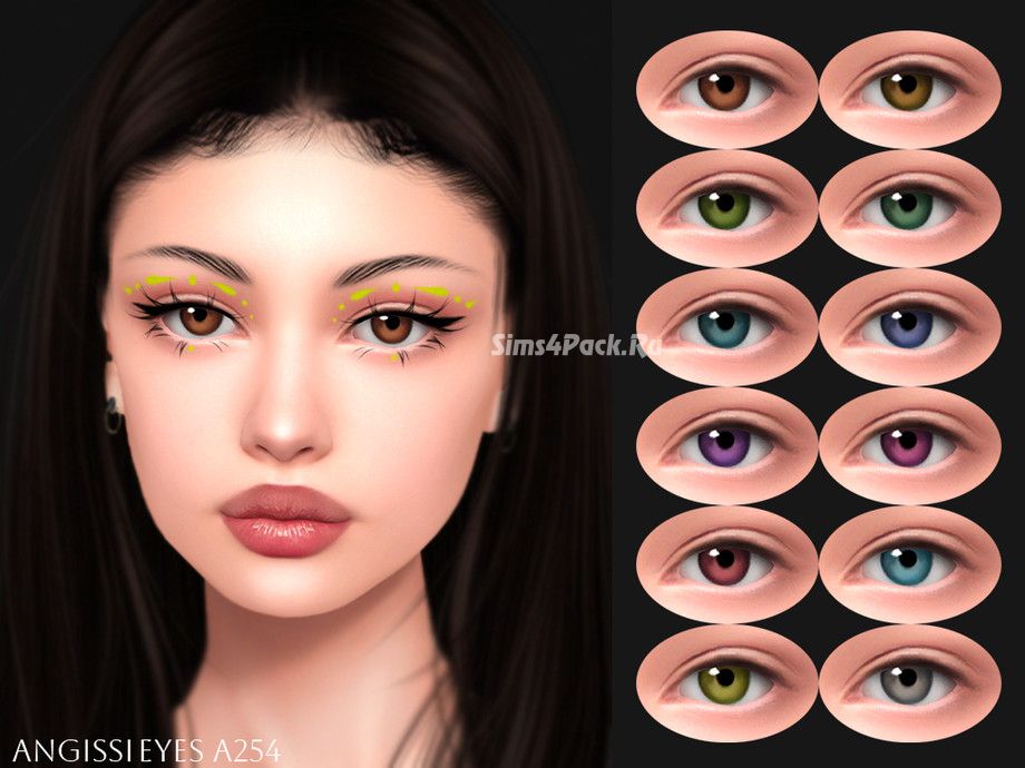Линзы, брови и подводка "EYES A254, Eyebrows n118 & Eyeliner A221"