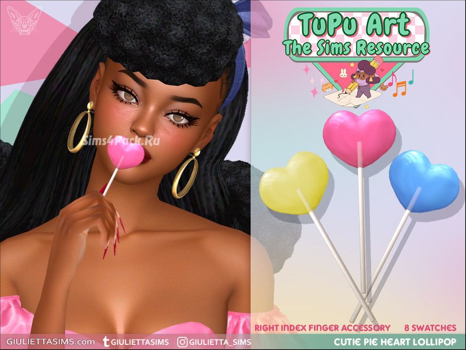 Леденец "TuPu Art Collab Cutie Pie Heart Lollipop Accessory"