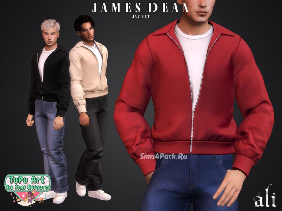 Комплект одежды для симов "TuPu Art Collab - JAMES DEAN"