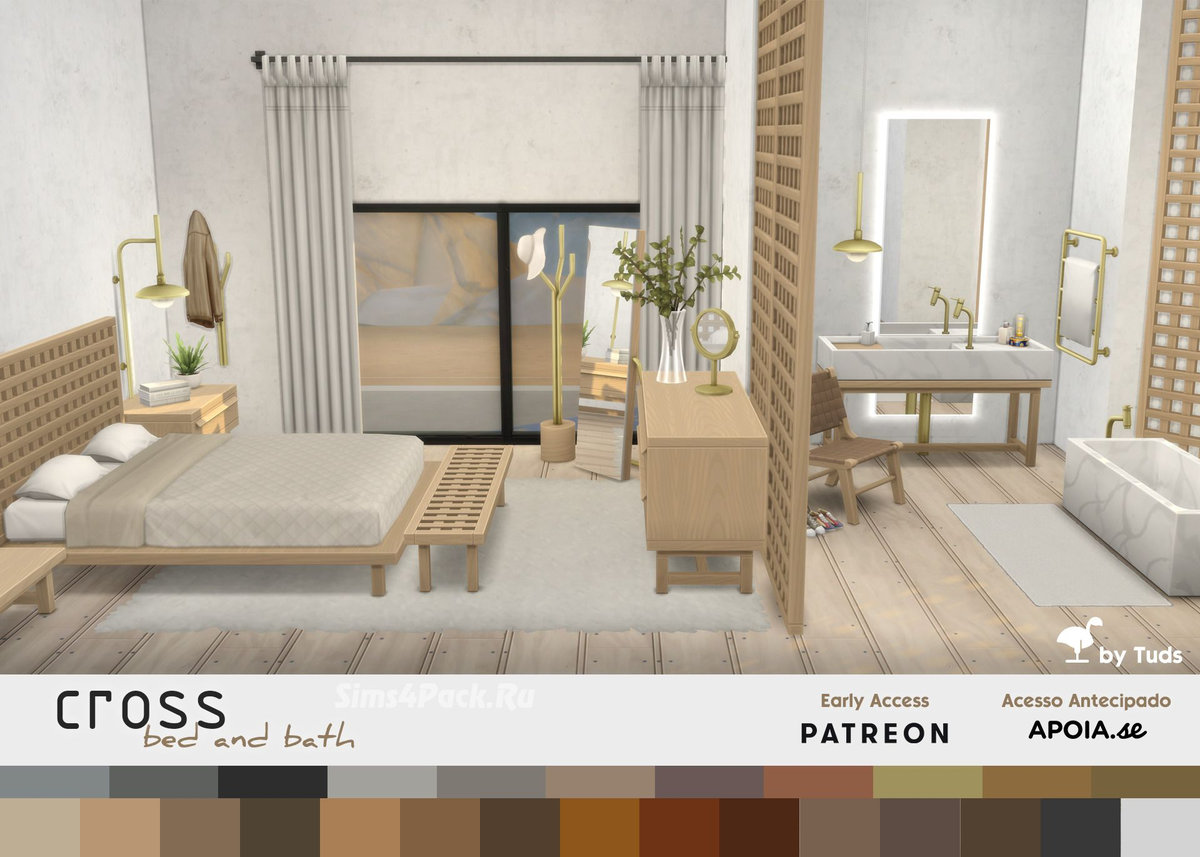 Комплект для нескольких комнат "Cross Bed and Bath Set"