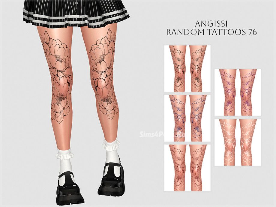 Тату для ног "Random tattoos 76"