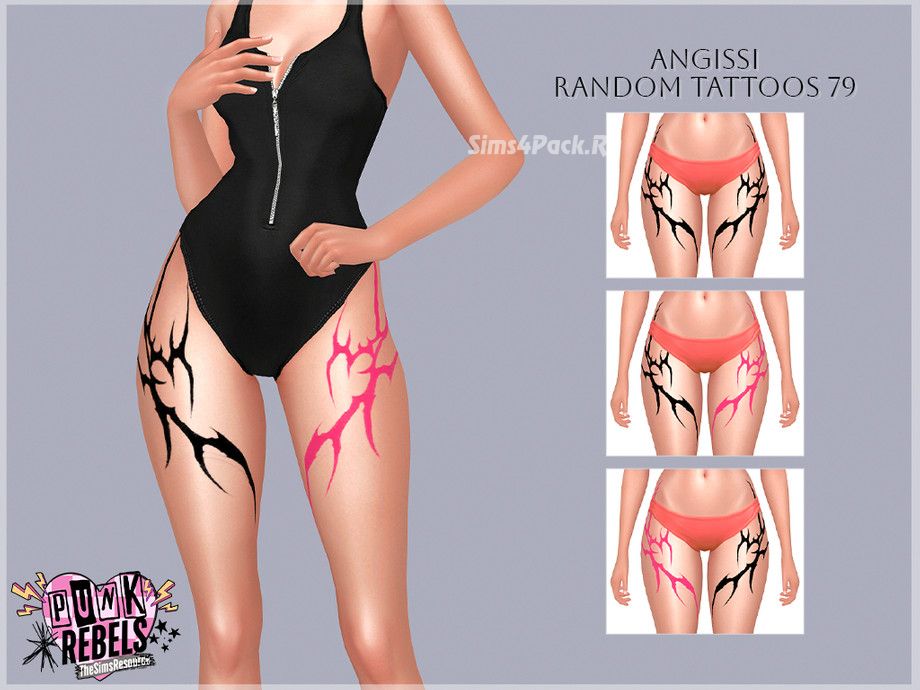 Тату для бедер "Random tattoos 79"