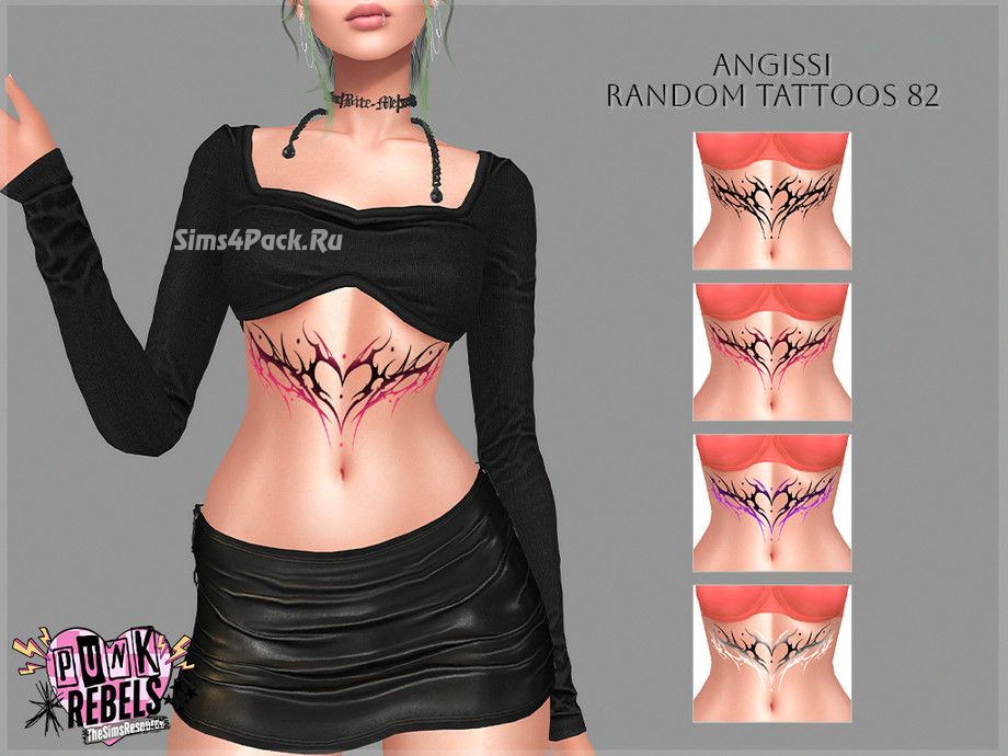Тату для живота "Random tattoos 82"