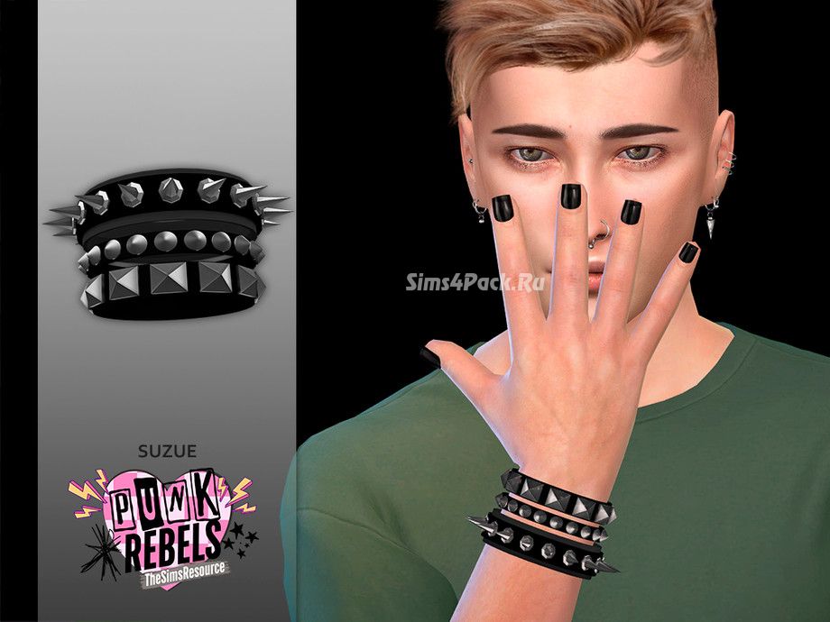 Браслеты "Punk Rebels - Spike Bracelet Male & Rebel Bracelet Male"