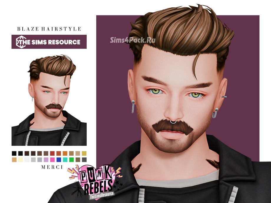 Мужская прическа "Punk Rebels - Blaze Hairstyle"