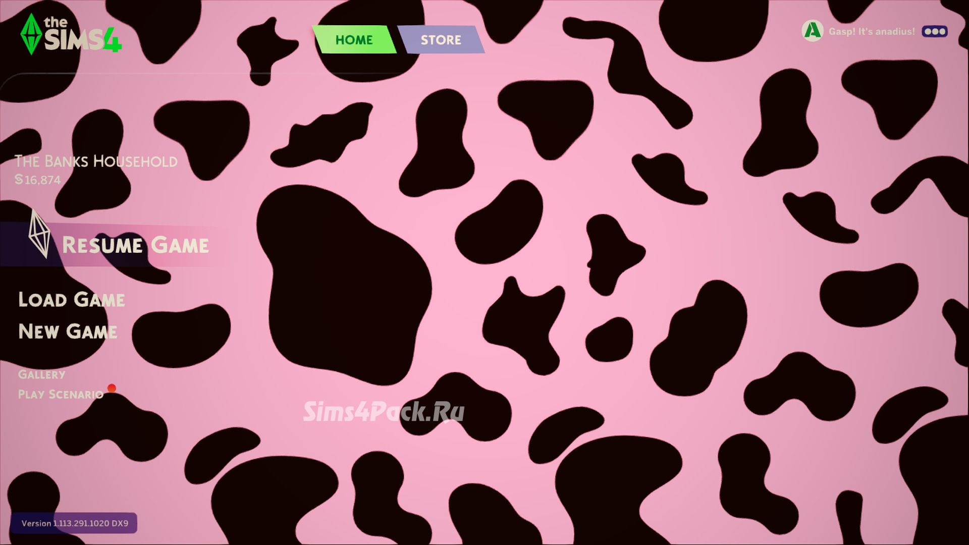 Заставки для главного экрана "CowPrint Main Menu Override"