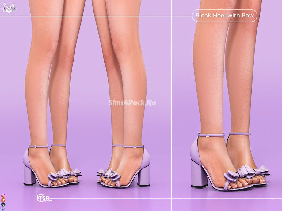 Босоножки "Block Heel with Bow S564"