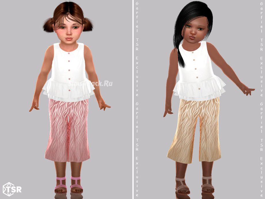 Комплект одежды для тоддлеров "Sleeveless ruffle top and zebra pants"