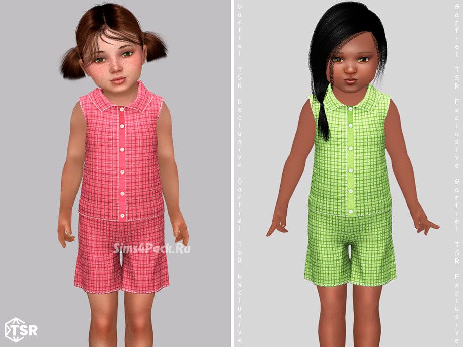 Наряд для тоддлеров "Sleeveless gingham set with shorts"