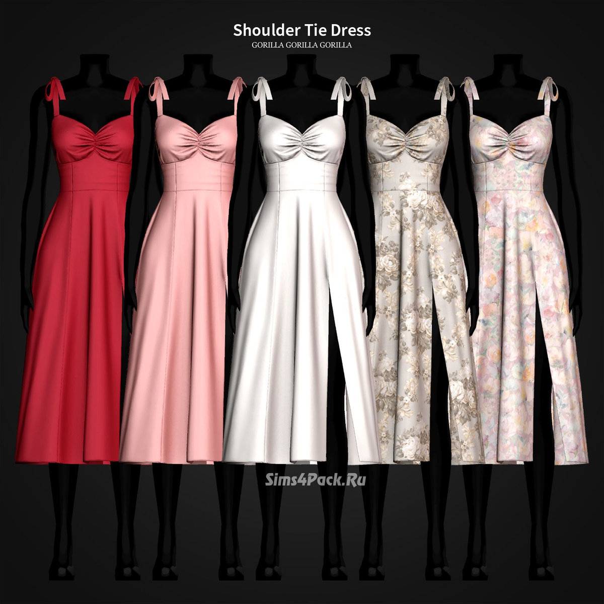 Платье для симочек "Shoulder Tie Dress"