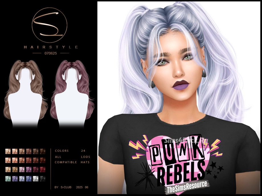 Женская прическа "(PUNK REBELS)S-Club_070625_double wavy ponytail hairstyle"