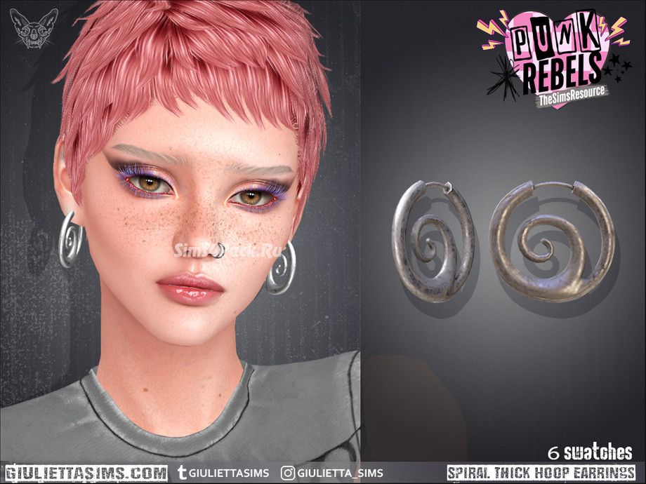 Серьги для симочек "Thick Spiral Hoop Earrings"