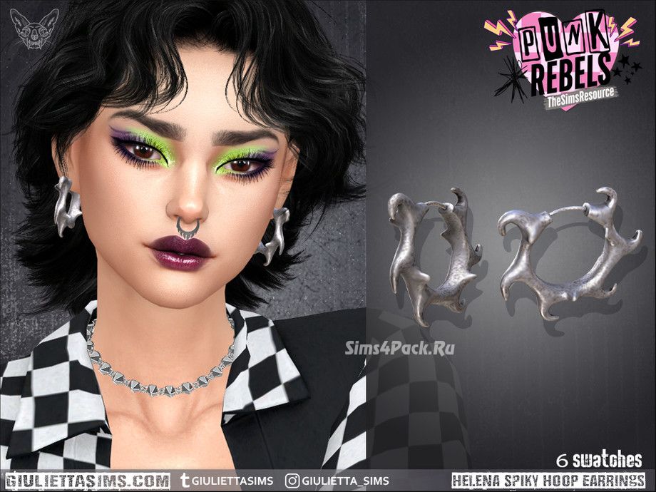 Серьги для симочек "Helena Spiky Hoop Earrings"