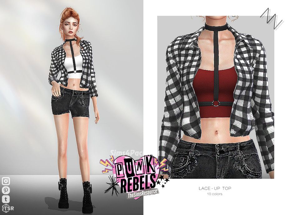 Топ с рубашкой для симочек "LACE-UP TOP"