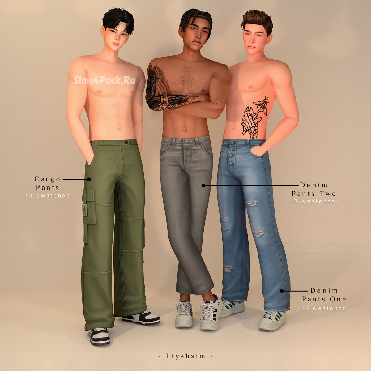 Коллекция штанов для симов "Male PANTS"