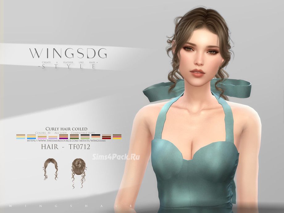 Прическа "WINGS-TF0712-Curly hair coiled"
