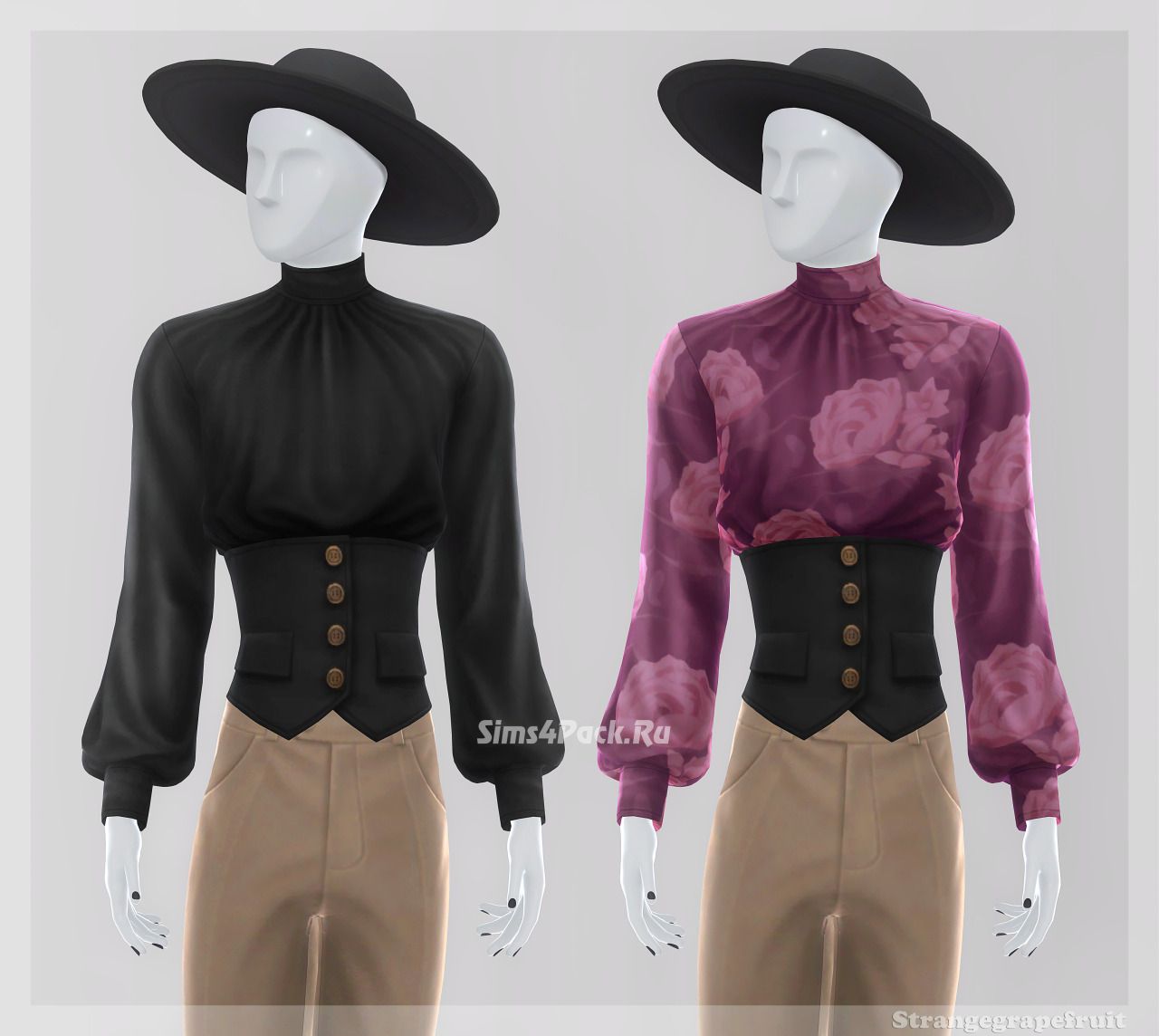 Блузка для симов "Corset Blouse"