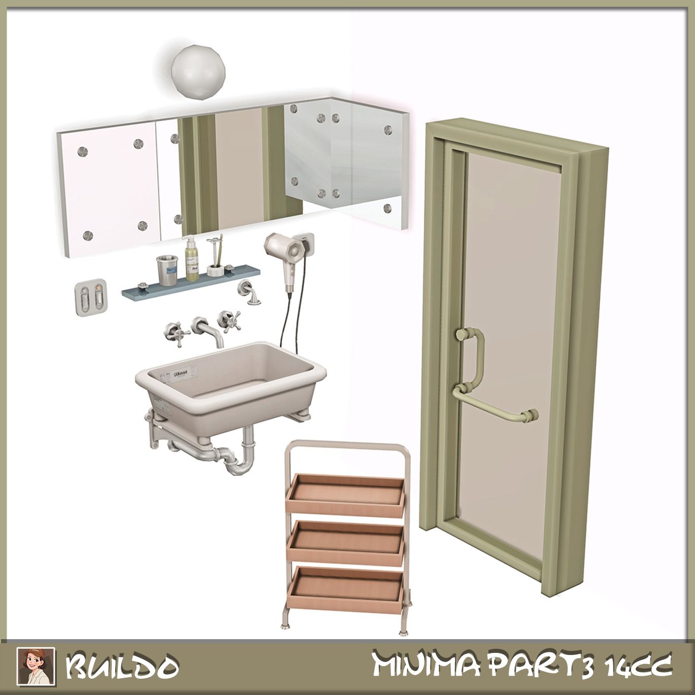 Сет для ванной комнаты "MINIMA PART3 _ Bathroom 14CC"