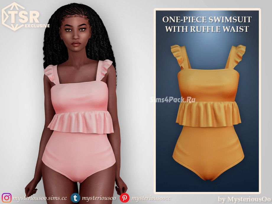 Женский купальник "One piece swimsuit with ruffle waist"