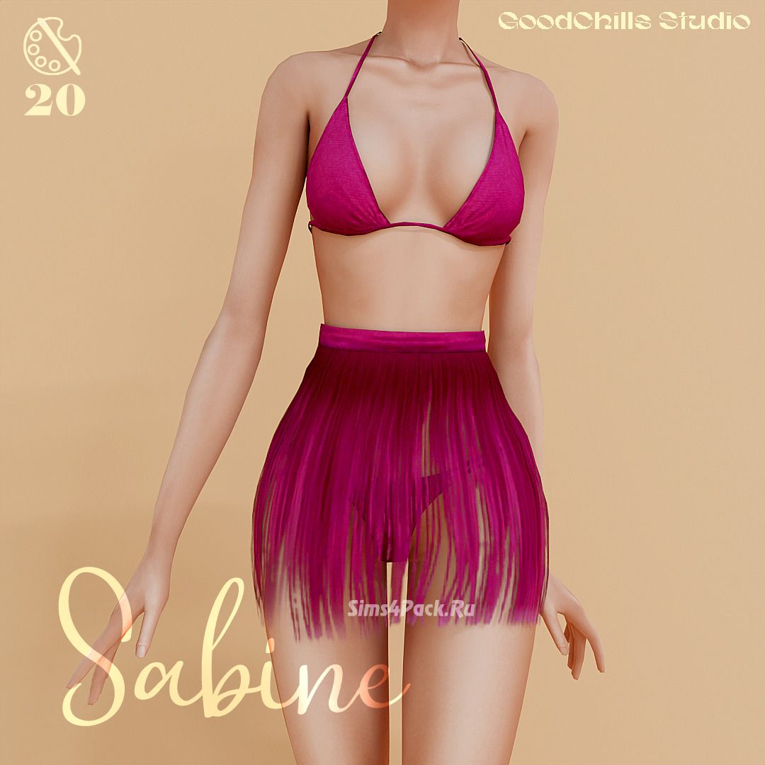 Купальник с юбочкой для симочек "Sabine Beachwear Set"