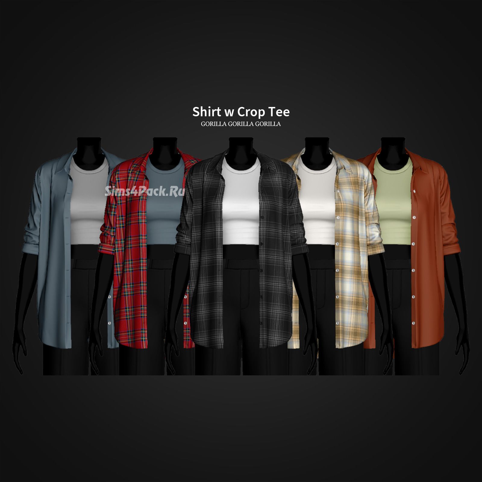 Рубашка с футболкой для симочек "Shirt w Crop Tee"