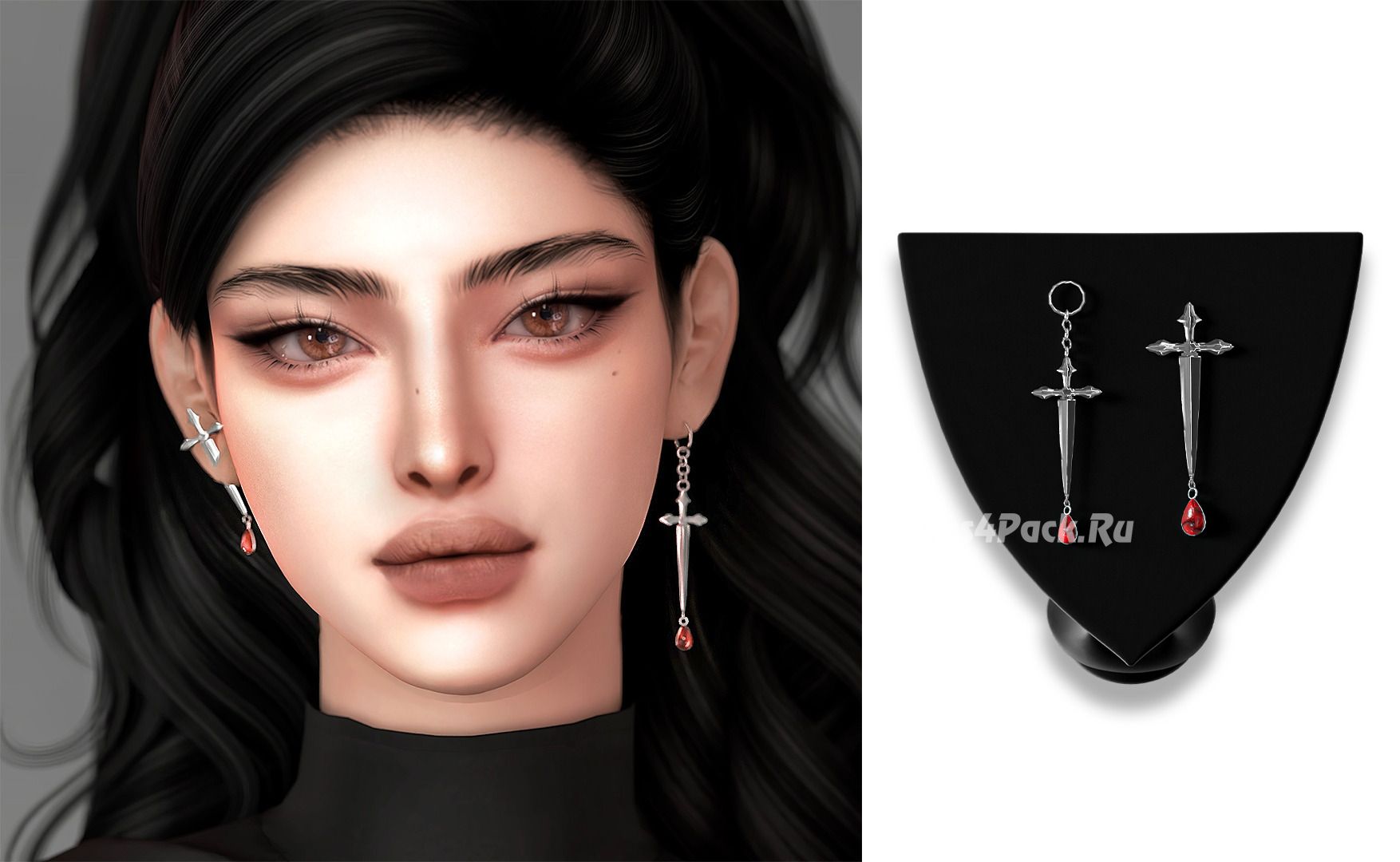 Серьги для симочек "Silver Sword Earrings"