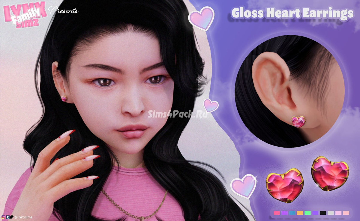 Серьги для девочек "Gloss Heart Earrings"