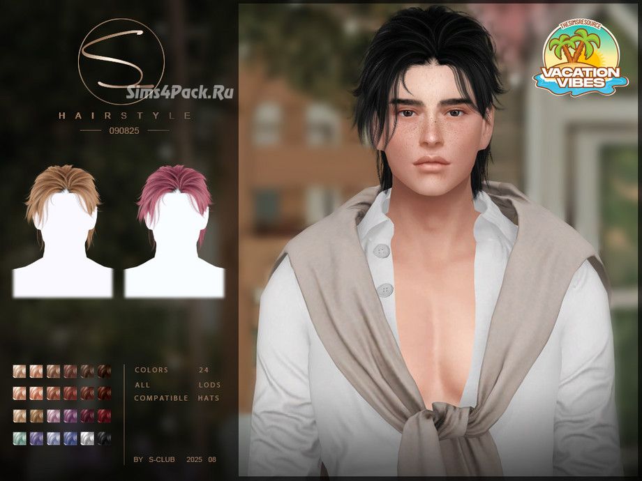 Мужская прическа "(VACATION VIBES)S-Club_090825_short hairstyle"