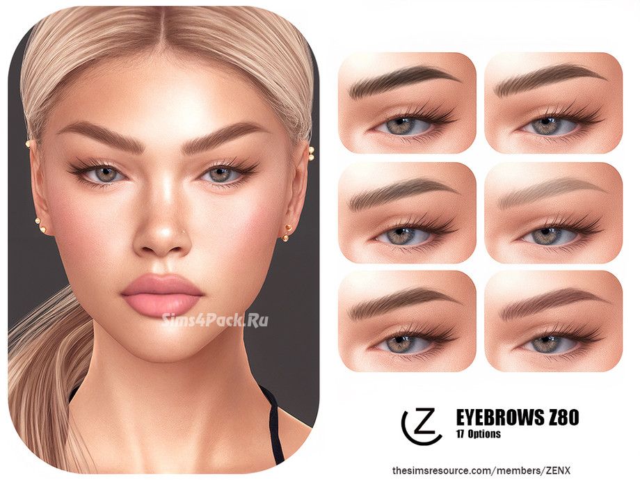 Брови для симочек и симов "EYEBROWS Z80"