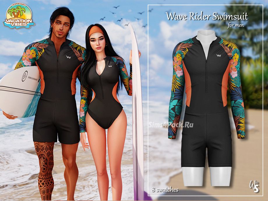 Купальный костюм для симов и симочек "VacationVibes - Wave Rider Swimsuit"